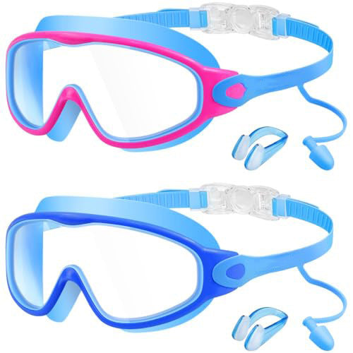 Kids Swim Goggles Anti-Fog Earplugs & Nose Clip