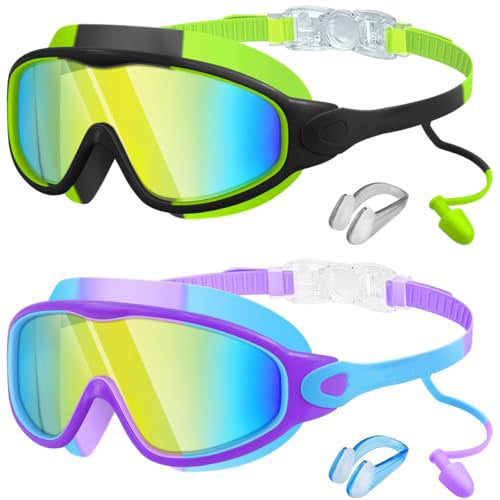 Kids Swim Goggles Anti-Fog Earplugs & Nose Clip