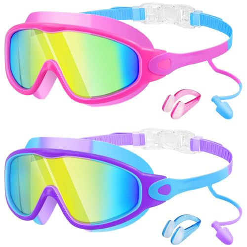Kids Swim Goggles Anti-Fog Earplugs & Nose Clip
