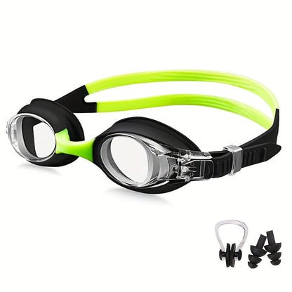 Kids Swimming Goggles Leak-Proof Silicone Anti-Fog Lenses Quick-Release Strap