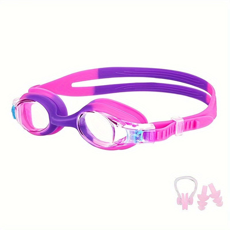 Kids Swimming Goggles Leak-Proof Silicone Anti-Fog Lenses Quick-Release Strap