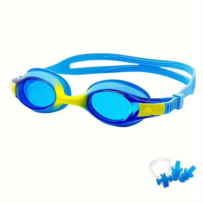 Kids Swimming Goggles Leak-Proof Silicone Anti-Fog Lenses Quick-Release Strap