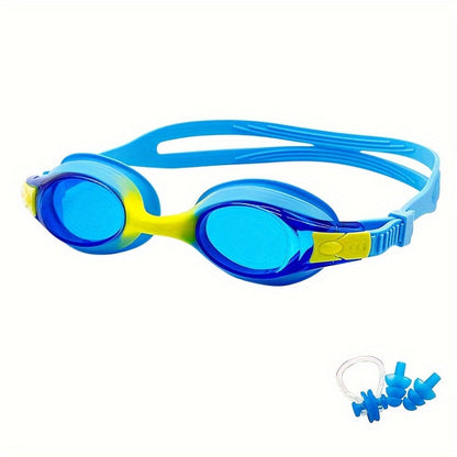 Kids Swimming Goggles Leak-Proof Silicone Anti-Fog Lenses Quick-Release Strap
