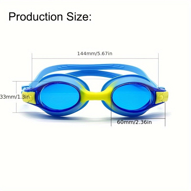 Kids Swimming Goggles Leak-Proof Silicone Anti-Fog Lenses Quick-Release Strap