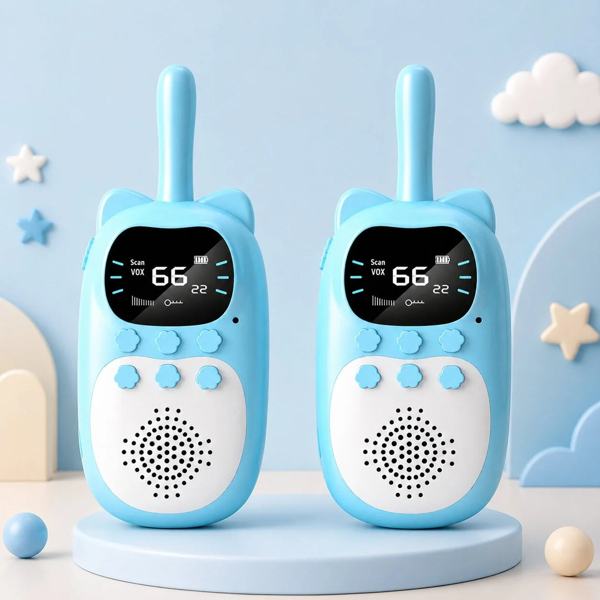 Kids Walkie Talkies Rechargeable Long-Range Set of 2