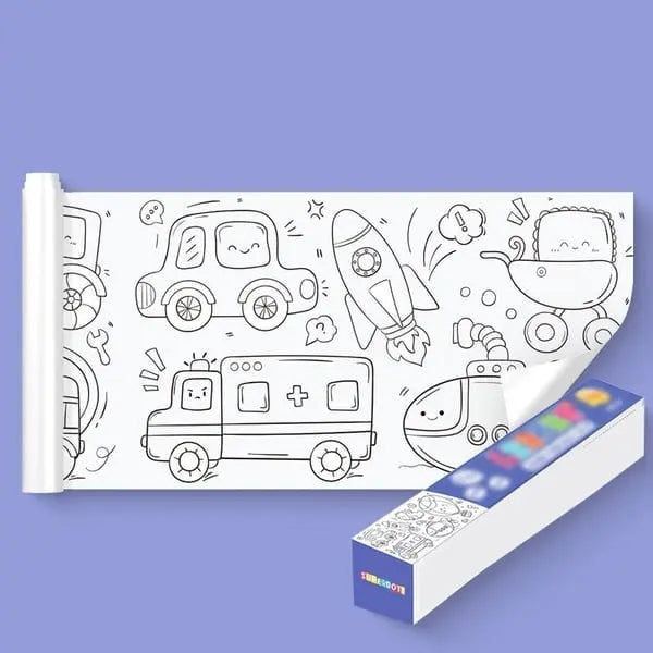 Kids Wall Coloring Roll Repositionable Tear Off Mess Free