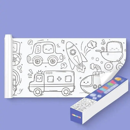 Kids Wall Coloring Roll Repositionable Tear Off Mess Free