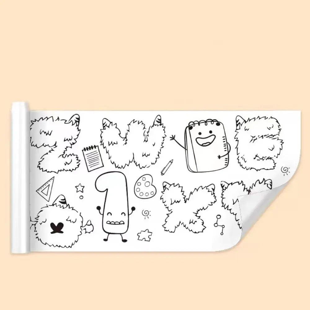 Kids Wall Coloring Roll Repositionable Tear Off Mess Free