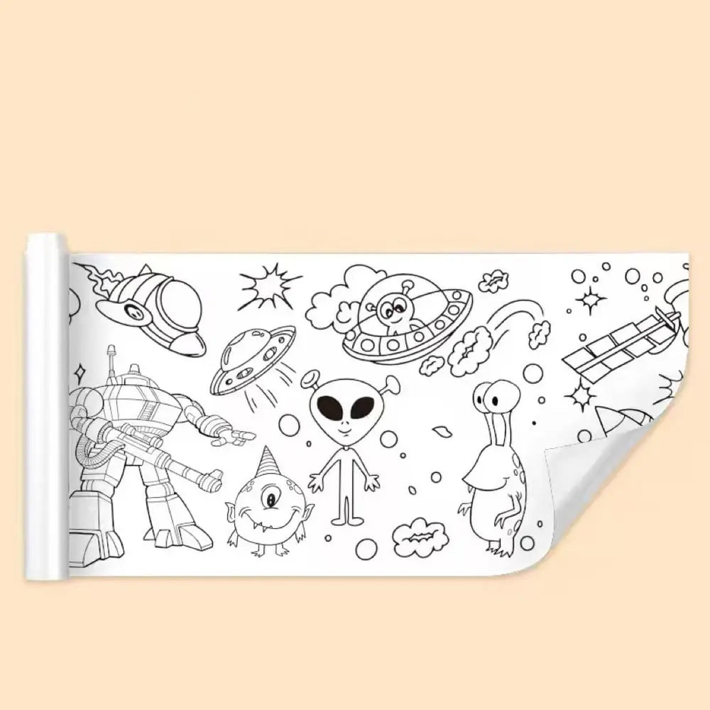 Kids Wall Coloring Roll Repositionable Tear Off Mess Free
