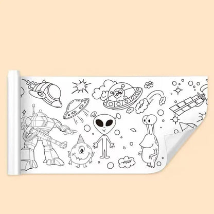 Kids Wall Coloring Roll Repositionable Tear Off Mess Free