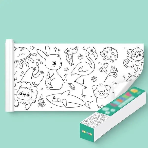 Kids Wall Coloring Roll Repositionable Tear Off Mess Free