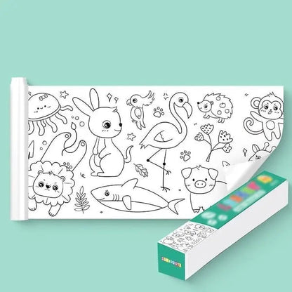 Kids Wall Coloring Roll Repositionable Tear Off Mess Free