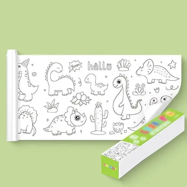 Kids Wall Coloring Roll Repositionable Tear Off Mess Free