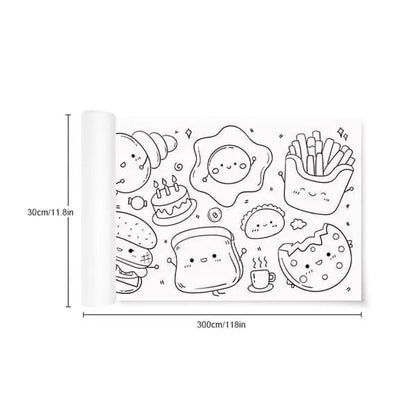 Kids Wall Coloring Roll Repositionable Tear Off Mess Free