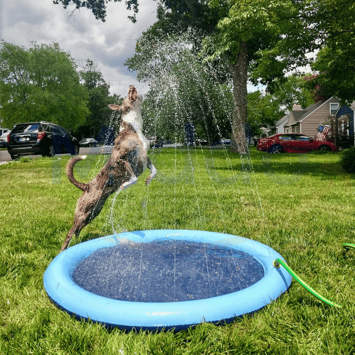 Kids Water Play Mat Garden Hose Connection Foldable & Scratch-Resistant