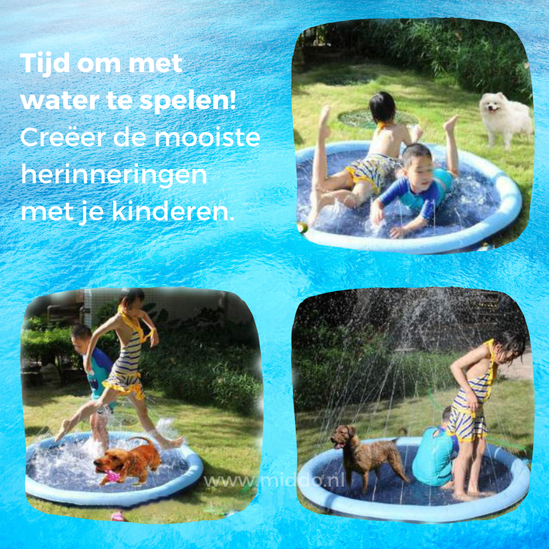 Kids Water Play Mat Garden Hose Connection Foldable & Scratch-Resistant