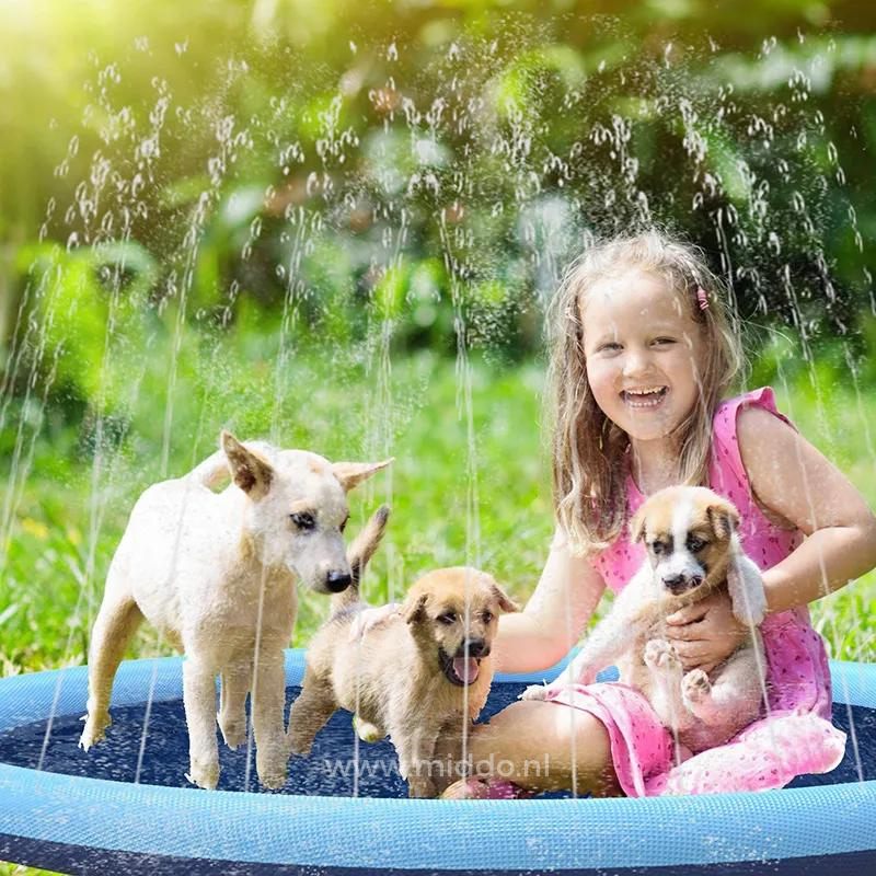 Kids Water Play Mat Garden Hose Connection Foldable & Scratch-Resistant
