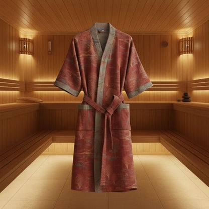Kimono Bathrobe Reversible Organic Cotton Gauze Lightweight & Breathable