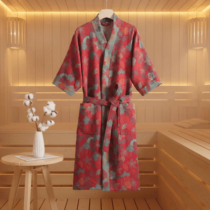 Kimono Bathrobe Reversible Organic Cotton Gauze Lightweight & Breathable