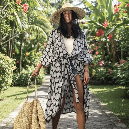 Kimono Cover-Up Plus-Size Lightweight Breathable