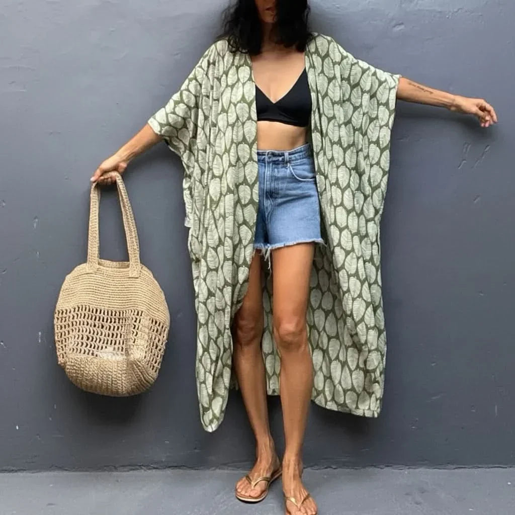 Kimono Cover-Up Plus-Size Lightweight Breathable