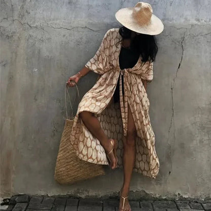 Kimono Cover-Up Plus-Size Lightweight Breathable