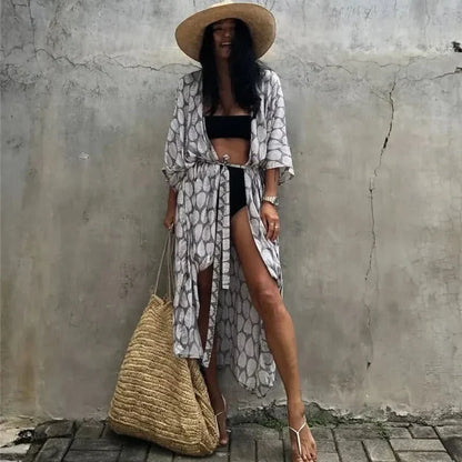 Kimono Cover-Up Plus-Size Lightweight Breathable