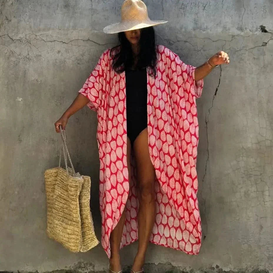Kimono Cover-Up Plus-Size Lightweight Breathable