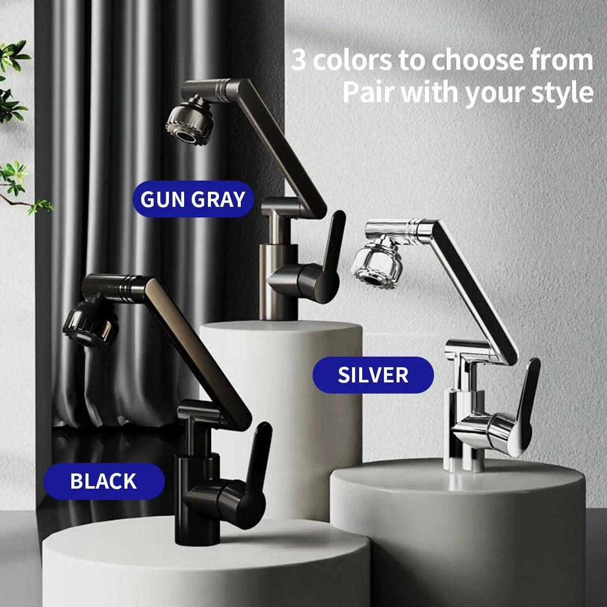 Kitchen Faucet 360° Rotating Adjustable Arm Dual Spray Modes
