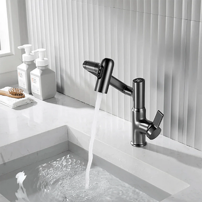 Kitchen Faucet 360° Swivel Height-Adjustable Spout Temperature Display