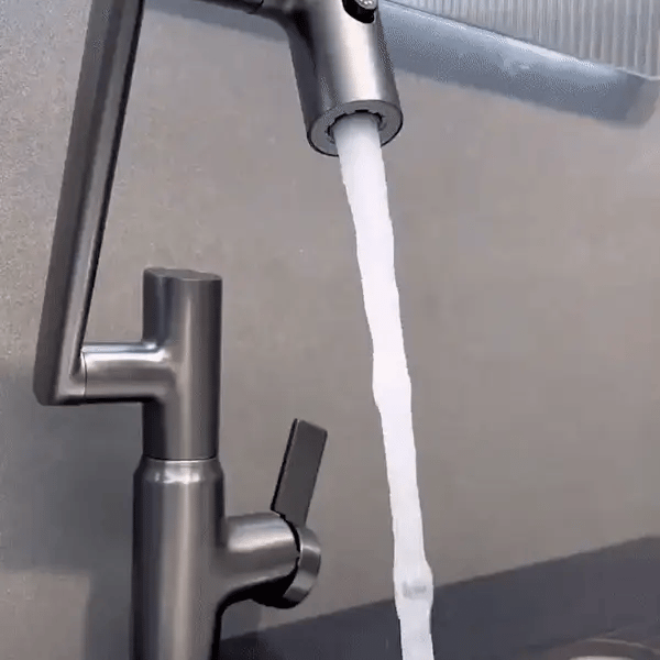 Kitchen Faucet 360° Swivel Height-Adjustable Spout Temperature Display