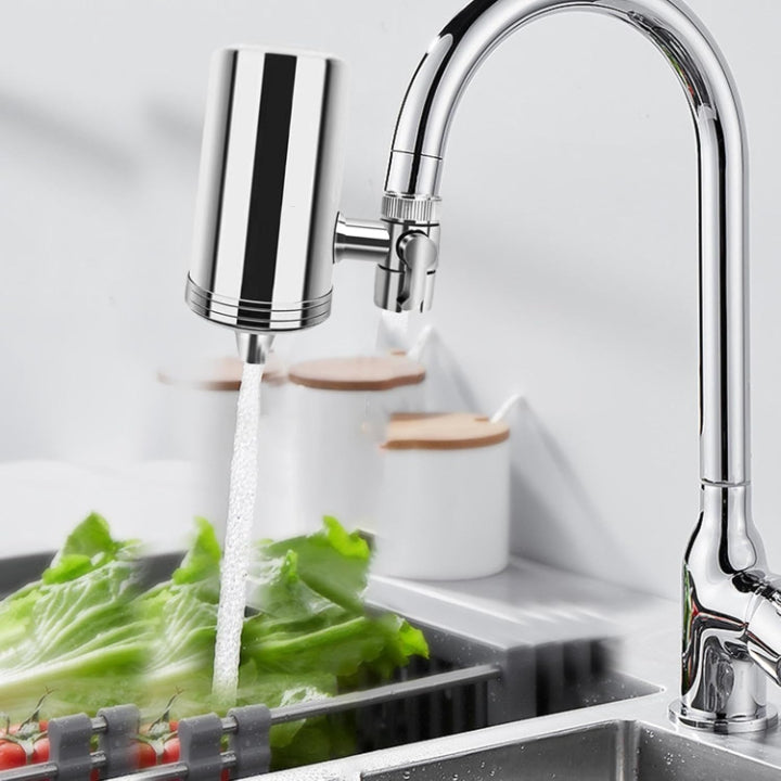 Kitchen Faucet Filter Tool-Free Stainless Steel Replaceable Cartridge