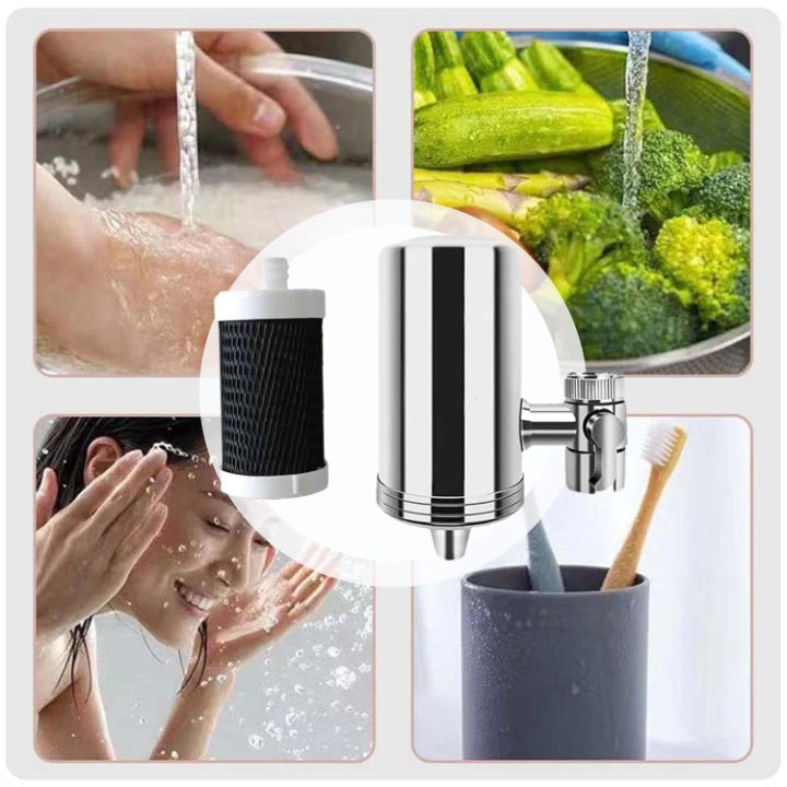 Kitchen Faucet Filter Tool-Free Stainless Steel Replaceable Cartridge