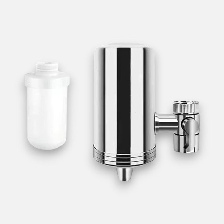 Kitchen Faucet Filter Tool-Free Stainless Steel Replaceable Cartridge