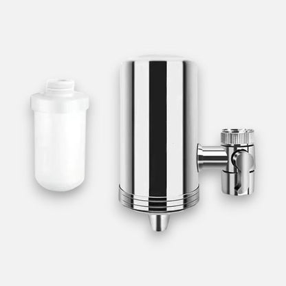 Kitchen Faucet Filter Tool-Free Stainless Steel Replaceable Cartridge