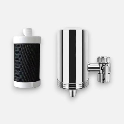 Kitchen Faucet Filter Tool-Free Stainless Steel Replaceable Cartridge