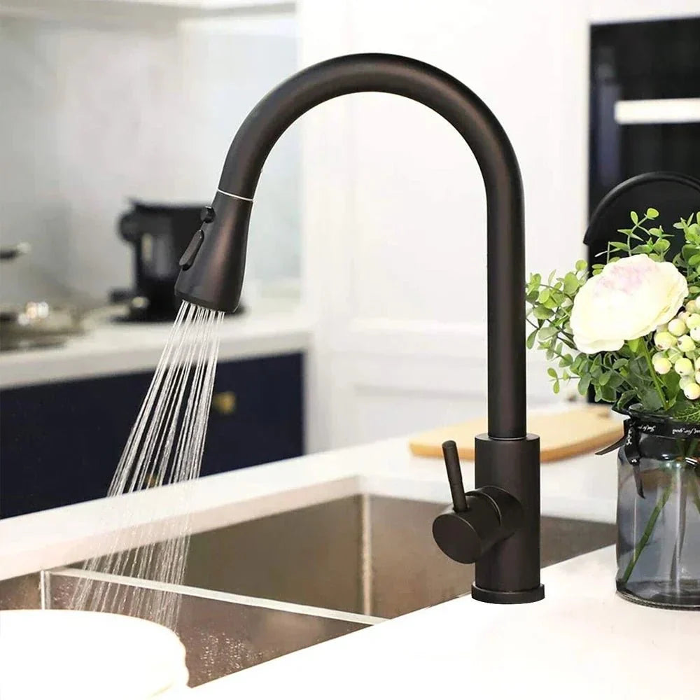 Kitchen Faucet High Arc Pull-Out Spout Drip-Proof Performance