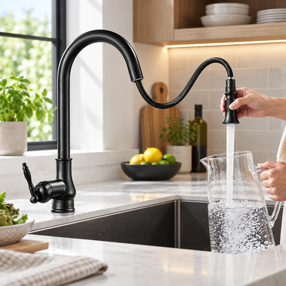 Kitchen Faucet Pull-Out Spray Head Solid Brass