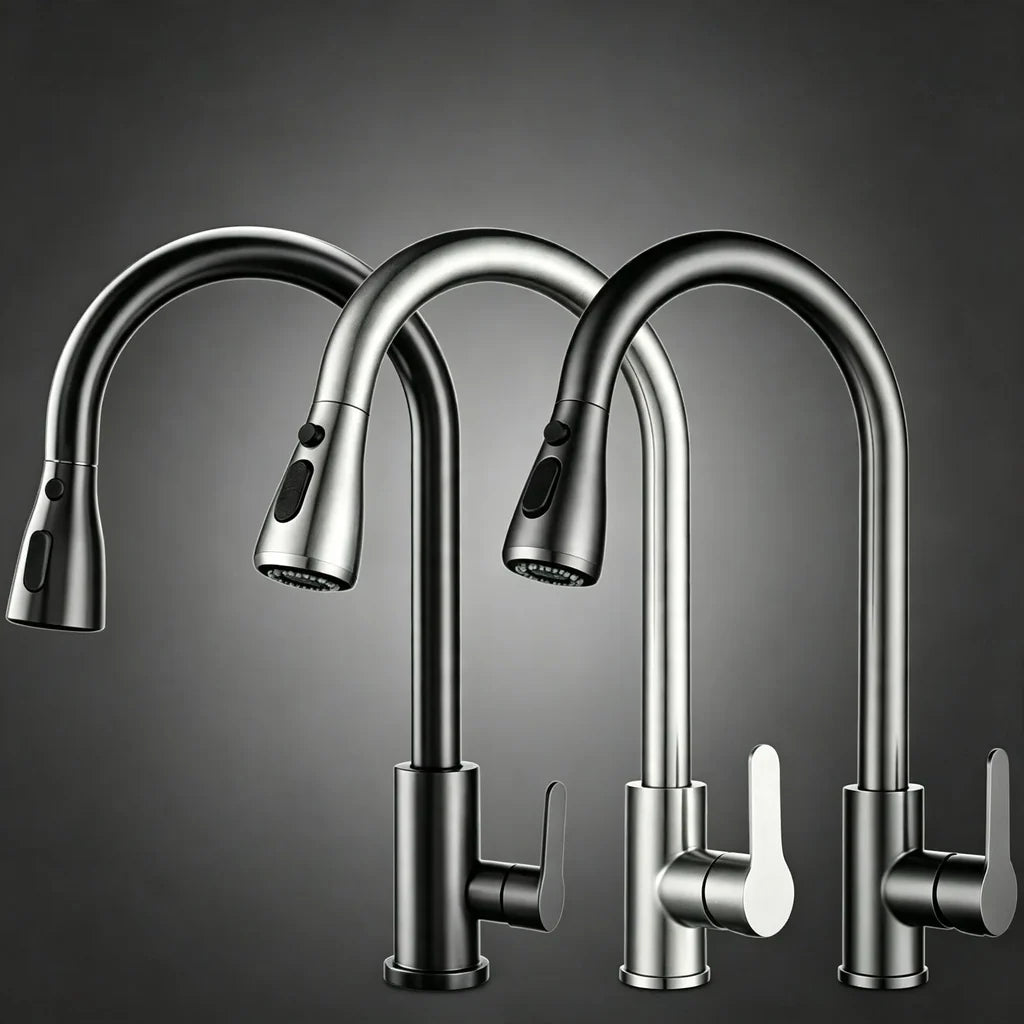 Kitchen Faucet Pull-Out Sprayer Stainless Steel 3 Spray Modes