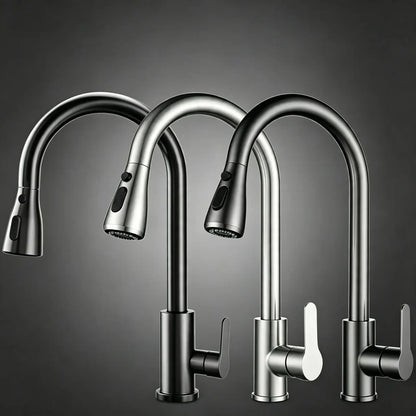 Kitchen Faucet Pull-Out Sprayer Stainless Steel 3 Spray Modes