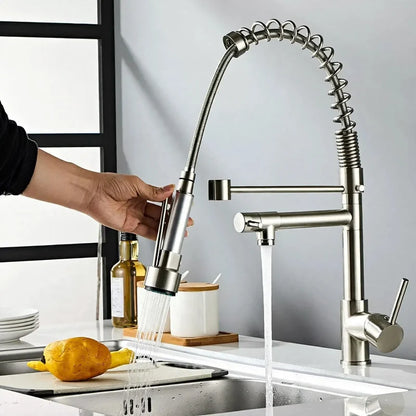 Kitchen Faucet Pull-Out Sprayer Stainless Steel Single-Handle Control