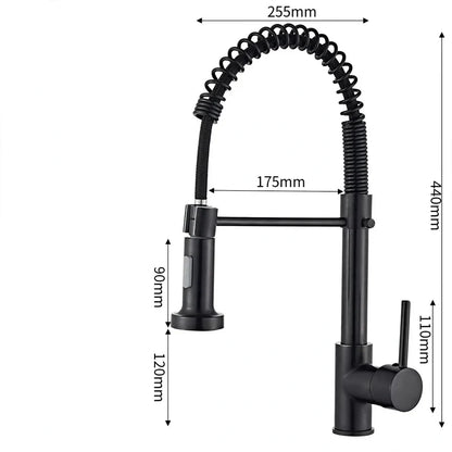 Kitchen Faucet Pull-Out Sprayer Stainless Steel Single-Handle Control