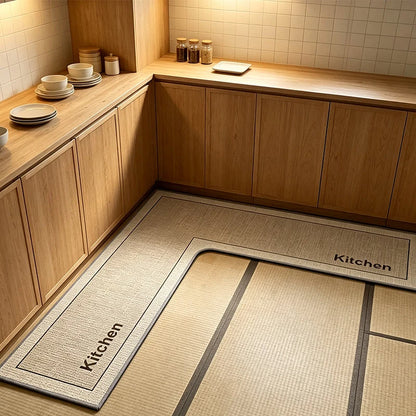 Kitchen Floor Mat Diatomite L-Shaped Quick-Dry Non-Slip