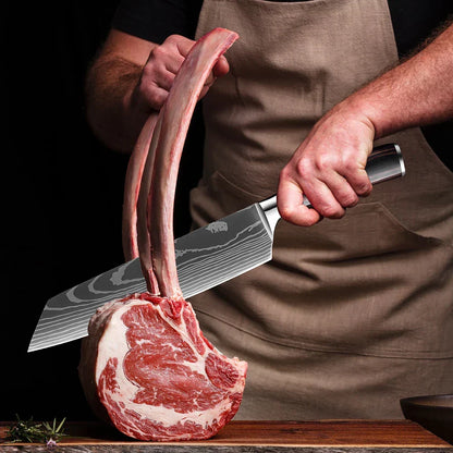 Kitchen Knife Collection - Stainless Steel Chef, Santoku & Fruit Knives in Sets of 1-9 with Ergonomic Pakkawood Handle