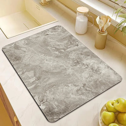 Kitchen Mat Cushioned Non-Slip Marble Print Washable