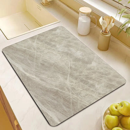 Kitchen Mat Cushioned Non-Slip Marble Print Washable