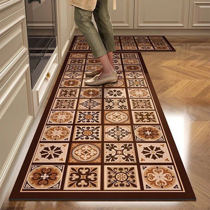 Kitchen Mat Cushioned Non-Slip Tile Pattern