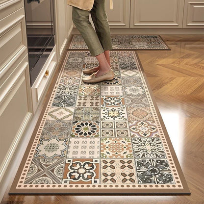 Kitchen Mat Cushioned Non-Slip Tile Pattern
