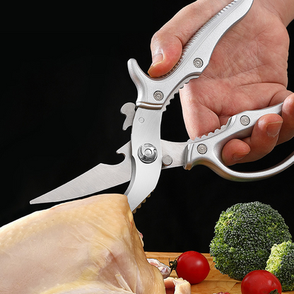 Kitchen Scissors Razor-Sharp Stainless Steel Non-Slip Handle Safety Lock