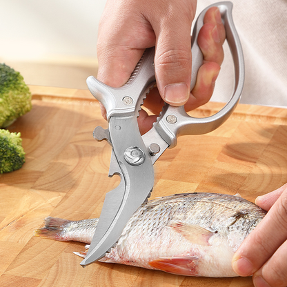 Kitchen Scissors Razor-Sharp Stainless Steel Non-Slip Handle Safety Lock